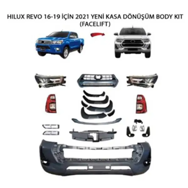 Toyota Hilux 2016-2020 için 2021 yeni kasa dönüşüm body kit (facelift)