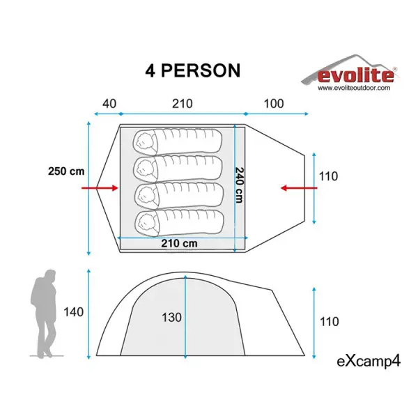 Evolite Excamp 4 Pro Çadır - 4 Mevsim