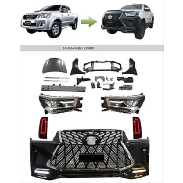 Toyota Hilux vigo (2005 - 2015) için uyumlu lexus bodykit full set